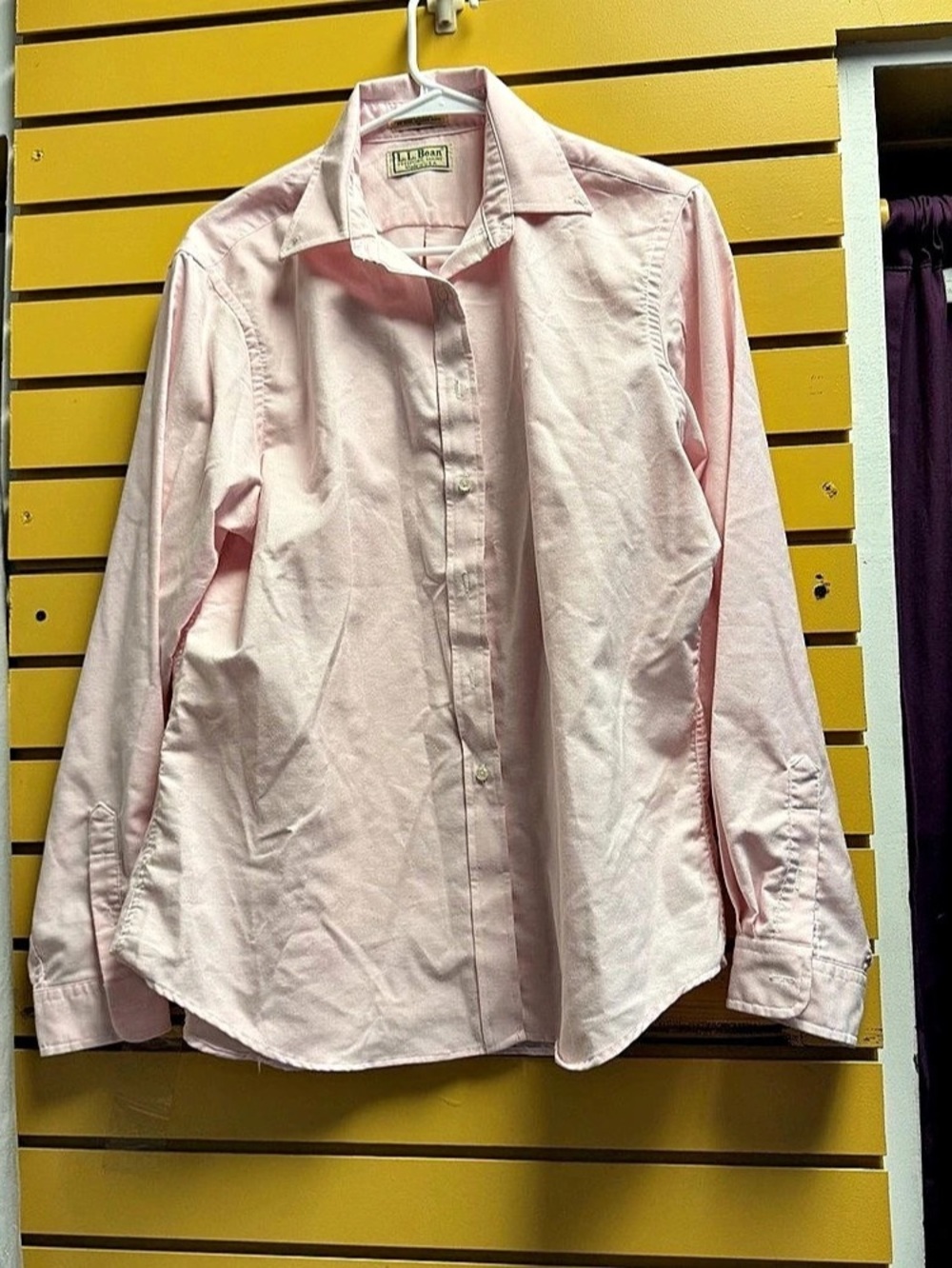 Vintage L.L. Bean Made in USA Freeport Maine Pink Oxford Button Down Shirt 18